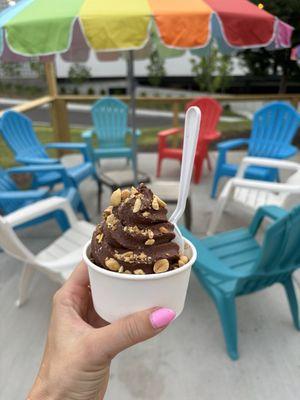 Ice cream and outdoor seating