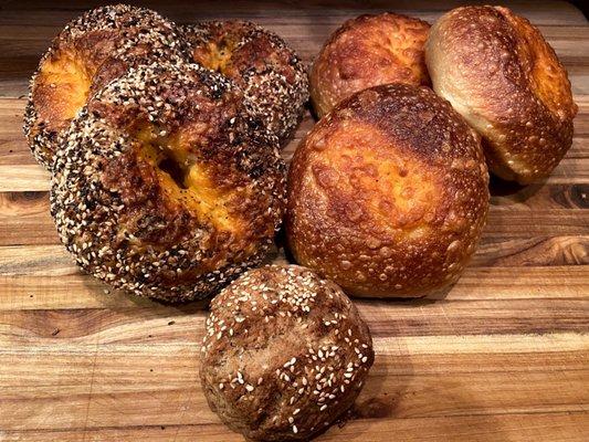 Cheesy Bagel, Cheesy Everything Bagel, and Spiced Orange-Tahini Scone