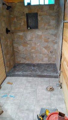 Renovated the shower and floor.