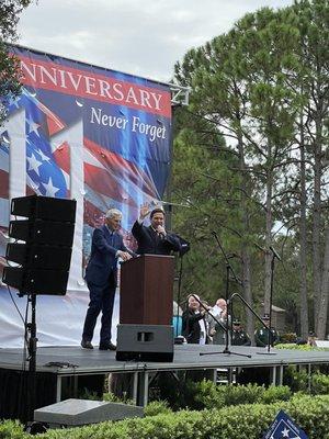 Governor DeSantis makes an unscheduled appearance in his (near) hometown event.