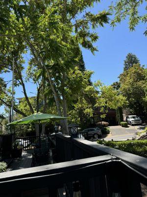 Outdoor entrance from the back. Nice and shady on this super hot day.