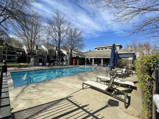 The pool and hot tub area. Also where the barbecuers are at as well.