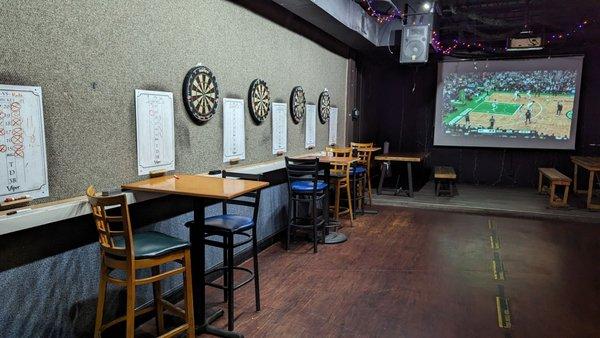 The darts area