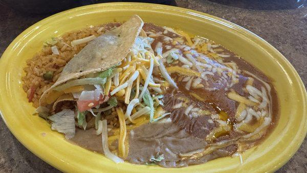 Combo A on lunch menu - taco and cheese enchilada