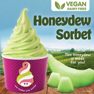 For our OG fans... we've brought back one of your all-time favorite flavors: Vegan Honeydew Sorbet! Fill up a cup today! #Menchies #Froyo