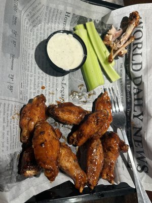 House made BBQ sauced wings. The wings were perfectly crispy and saucy!