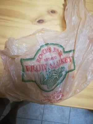 This was the plastic bag that the lady bought her back in to be exchanged and her food was given to me