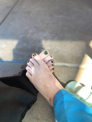 Ugly feet pic, but green for St Patty's Day!!