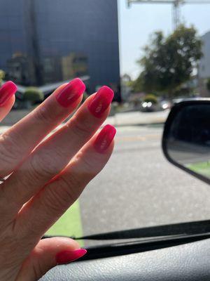 My nails HGB / Hard Gel Black gel manicure in SASSY pink. #LovingThis