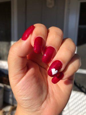 My Valentines mani with a heart