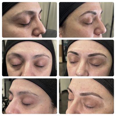 Before and after microblading