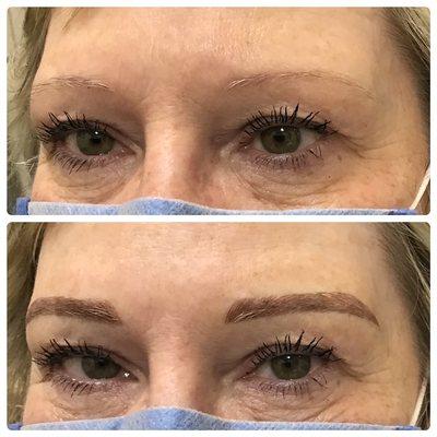 Before and after eyebrows Microblading