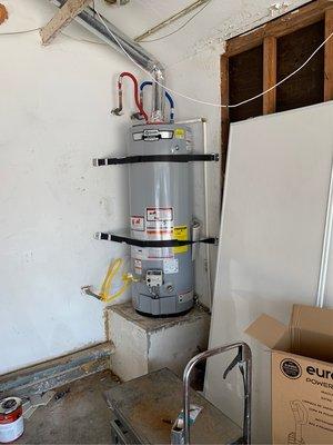 Installed new 40 gal water heater