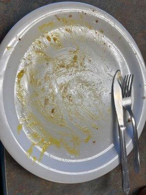 It did have corned beef hash, eggs over easy, and hash browns. Would have licked the plate, but...