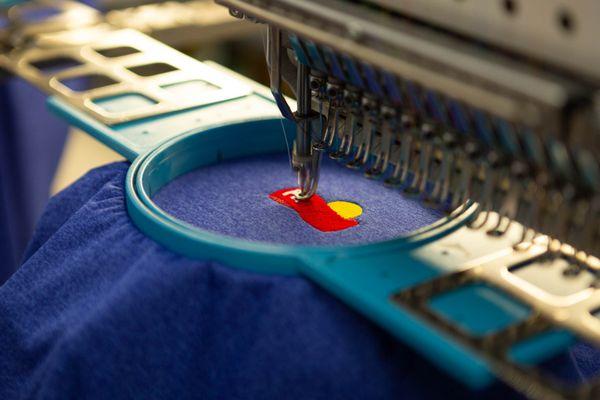 Embroidery on a polo shirt