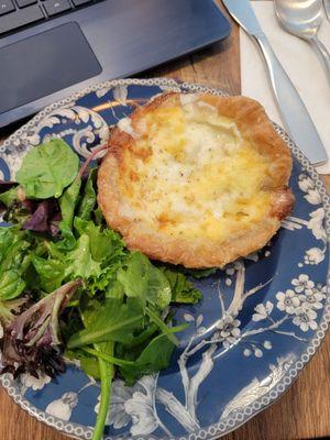 Ham and goat cheese quiche.