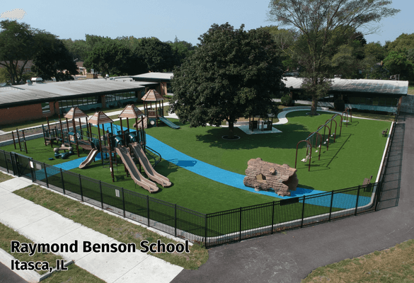 Safe, clean synthetic turf playground at Benson School.