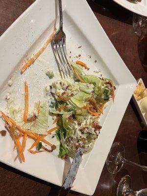 Remainders of a wedge salad