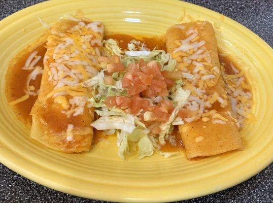 Two cheese enchiladas.