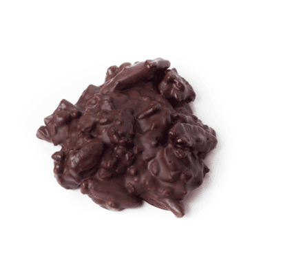 Dark Chocolate Grignotine made with 75% dark chocolate, gourmet nuts, dried fruit and rice crispies