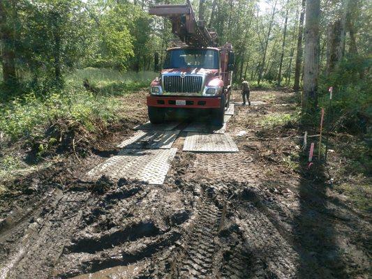 Anderson Drilling rig on site. These guys are not afraid of the mud!