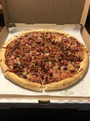 Meat lovers pizza