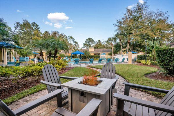 Outdoor Fire Pit at The Canopy Apartment Villas in Orlando, Fl