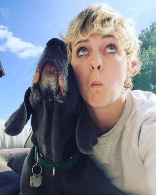 Meet Harley! He is a goofy Weimaraner. He will always pose with me for a photo :)