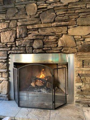 Fireplace on the patio