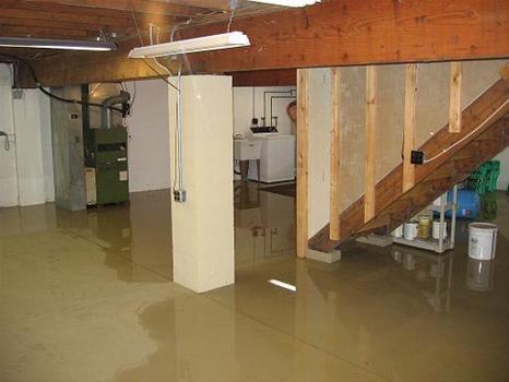 Flooded basement after hurricane sandy