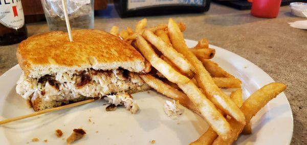 Tuna melt with provolone