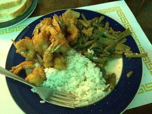 Shrimp Dinner with Rice & String Beans