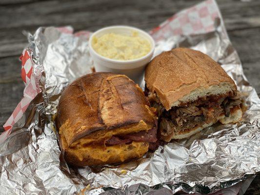 Larry's Poor Boy Sandwich & Bar-B-Que Brisket Sandwich