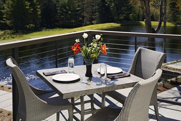 Outdoor patio dining area.