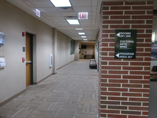 Upstairs and their wing of activity rooms.