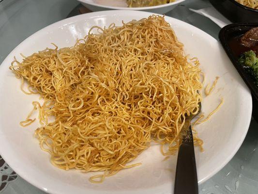 Pan-fried noodles (paired with the Steak Cantonese)