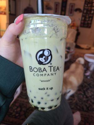 Matcha with boba