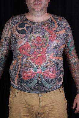 Raijin Torso Tattoo by Brian Thurow