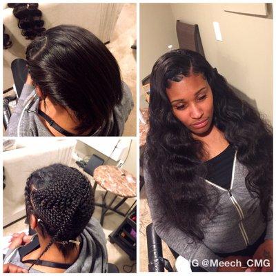 Partial Sew In, With Minimum Leave Out.