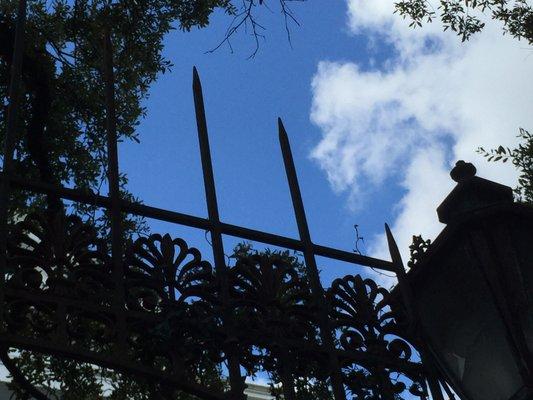 If you watched the show, you'll remember heads on the top of this gate!