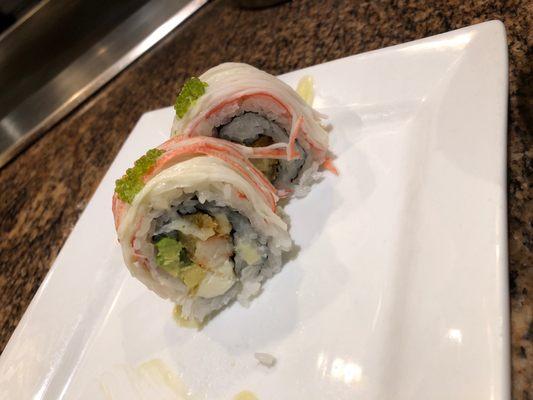 What's left of the scorpion roll.