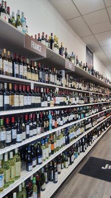 Wine sections in the store.