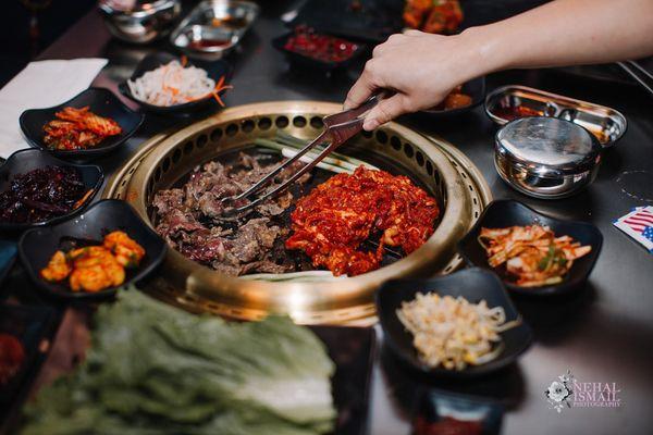 Bulgogi, Marinated Spicy Pork and Banchan