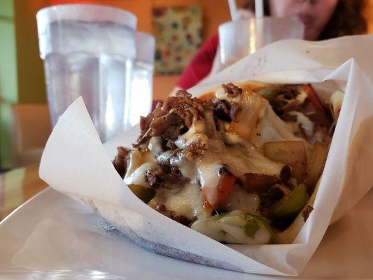 Philly Steak Pita, need i say more??   A must try. Repeat.