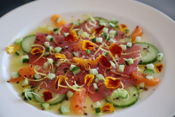 On the menu: Ahi Tuna Carpaccio