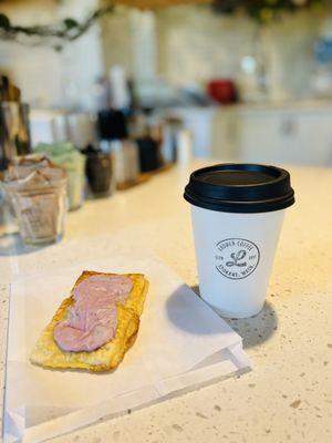 White Mocha and Blueberry Lavender pastry