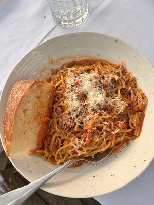 Homemade tagliatelle alla bolognese