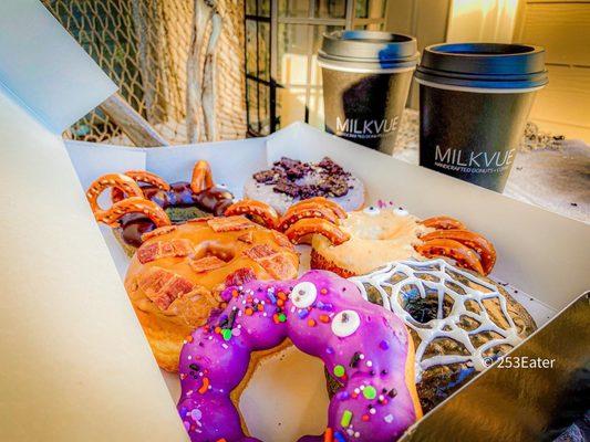 IG: @253Eater - Assortment of Halloween Raised & Mochi Donuts