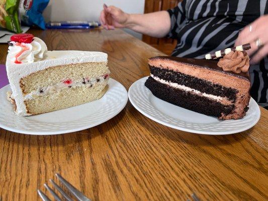 Bday cake slices for Mom! HAPPY BDAY MOM!