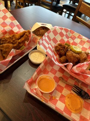 chicken+waffles, honey butter fries, wings